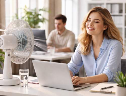Keine Klimaanlage? Ein Ventilator im Büro ist eine sehr gute Alternative